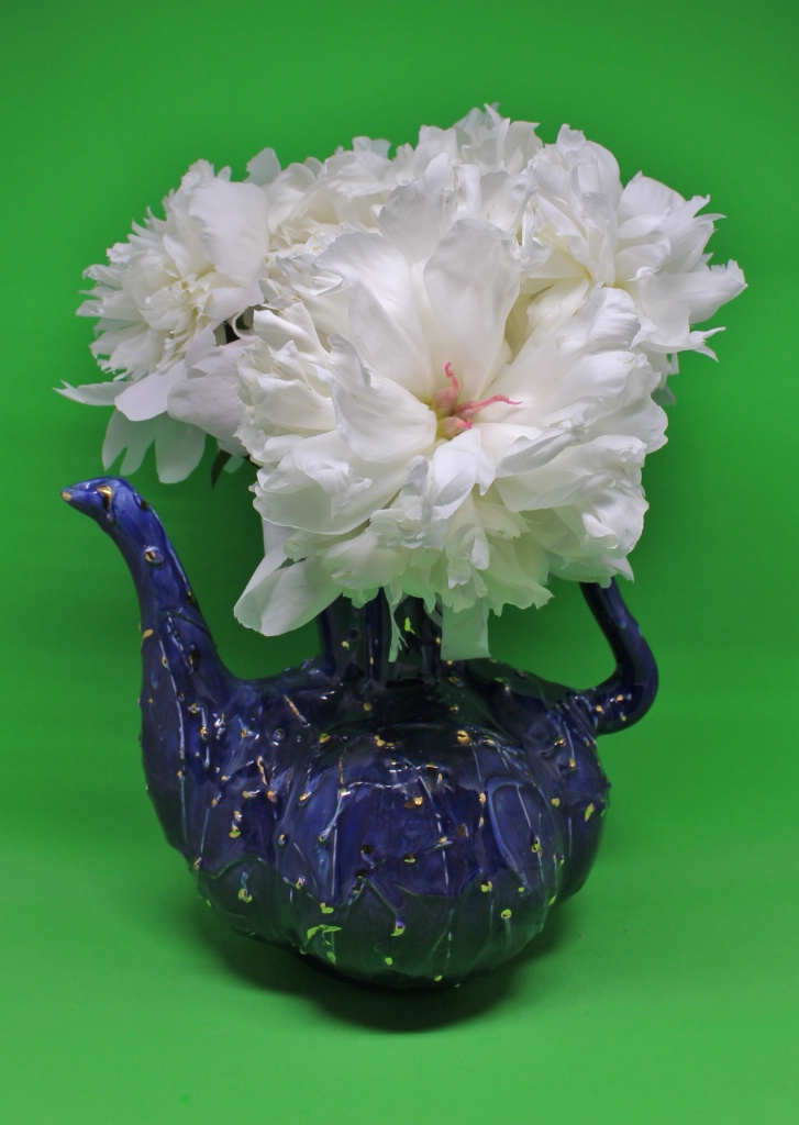 Peonies in a Blue Vase