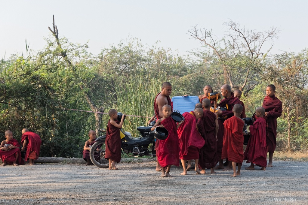 Daily morning life of monks.