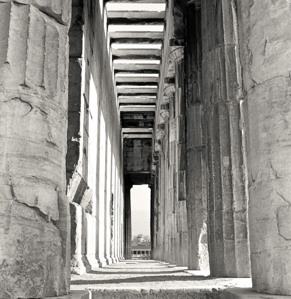 Inside the ancient greek temple.