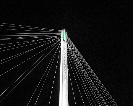 Pedestrian Bridge, Omaha, at Night