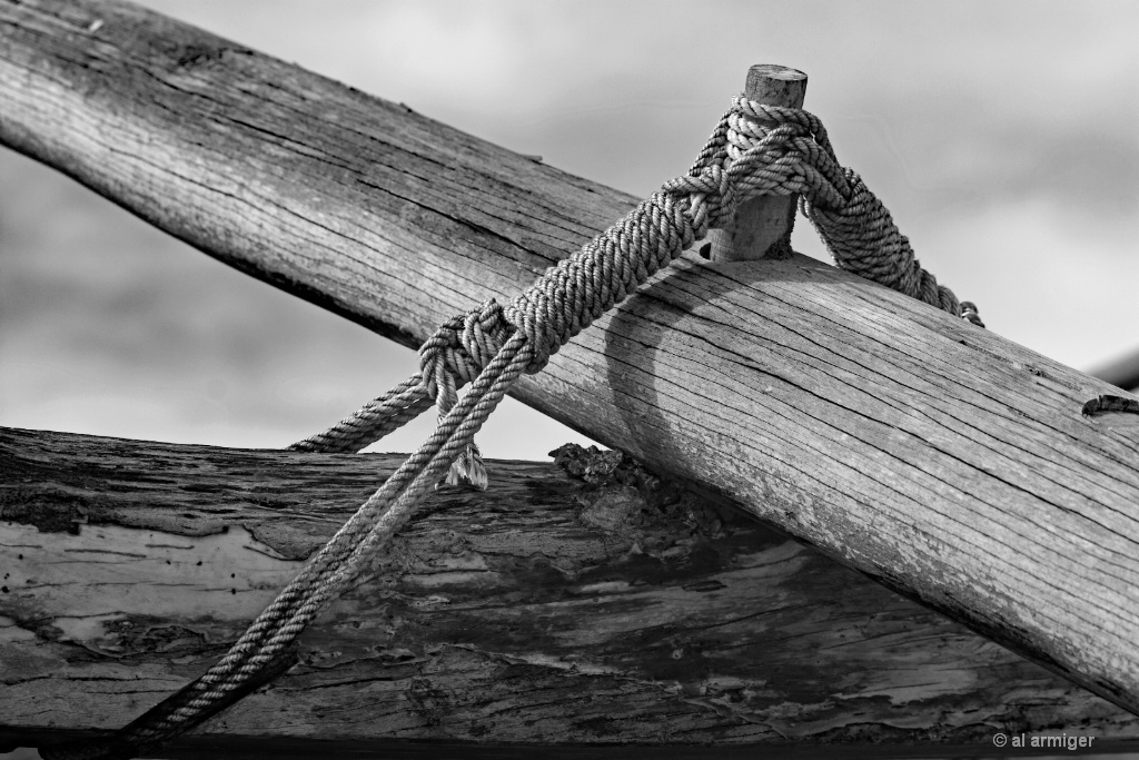 Tiller Pivot of a Polynesian Canoe DSC 1723-BW