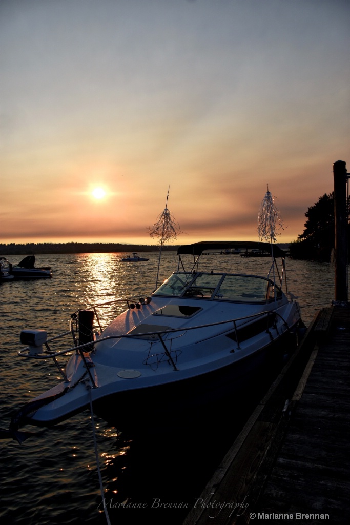 Boat & Smokey Sky