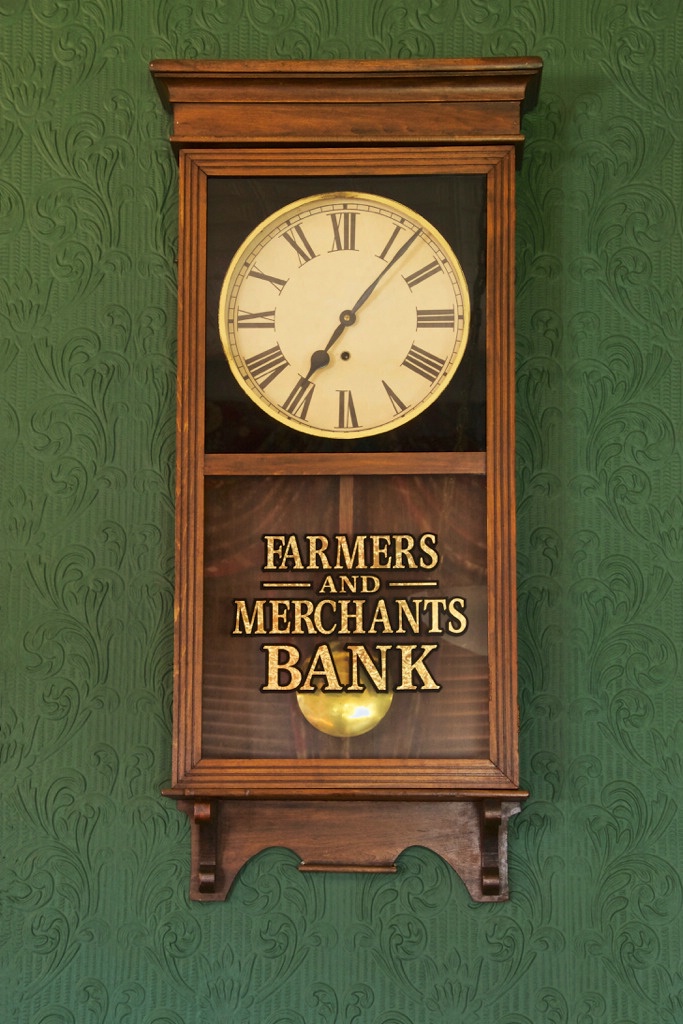 F&M Little Bank Clock Green Background