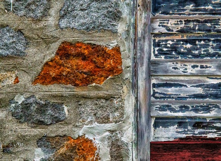Stone, wood and paint