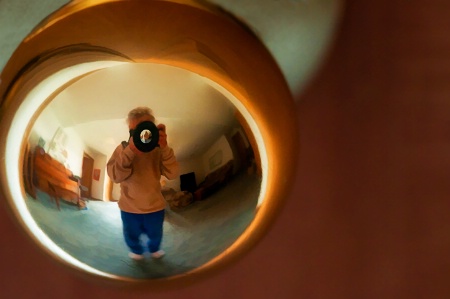 Retro Selfie in the Doorknob