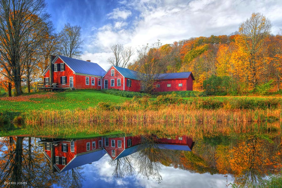 Farmhouse Reflections in Fall
