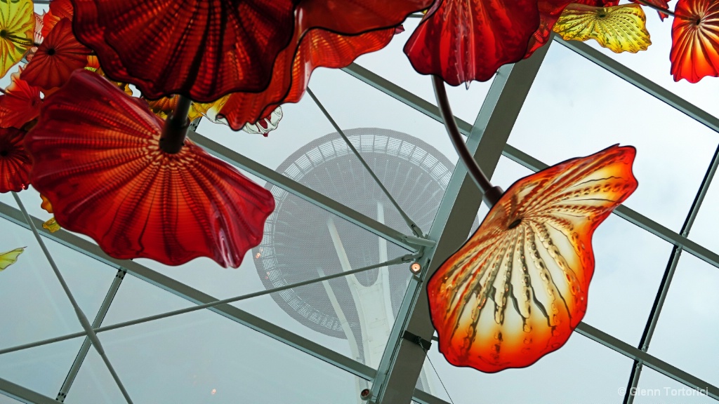 The Needle and Chihuly Flowers