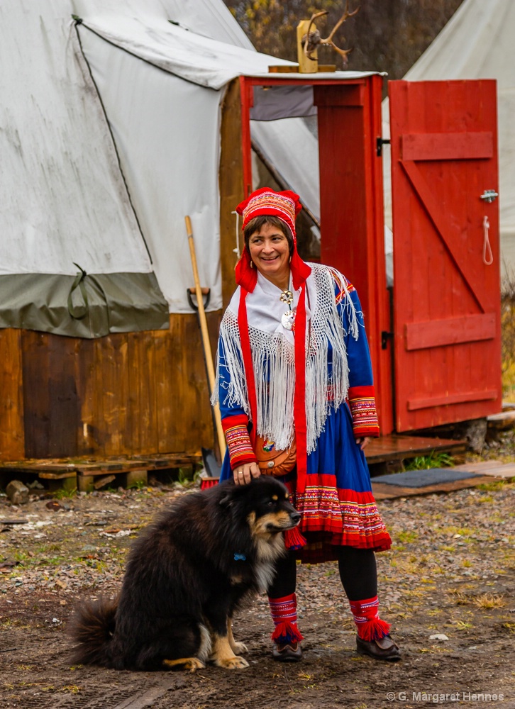 Sami Woman and Dog