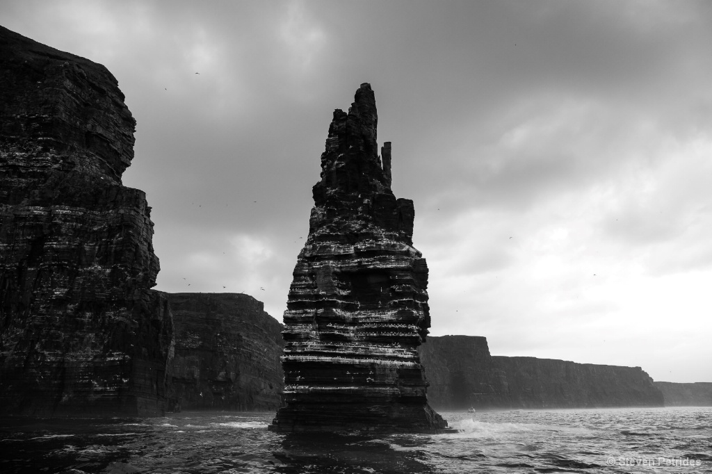 Sea Stack Cliffs of Mohr bw