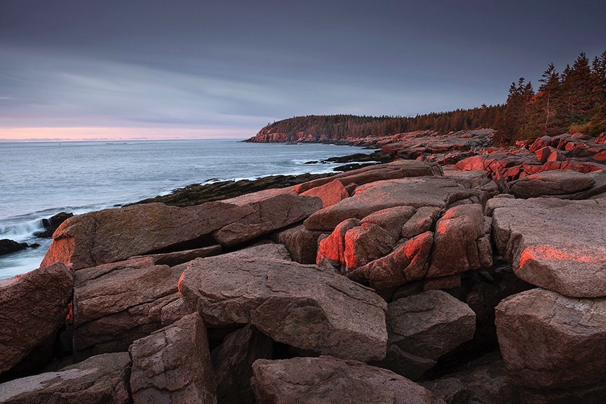 Acadia Shoreline sunrise