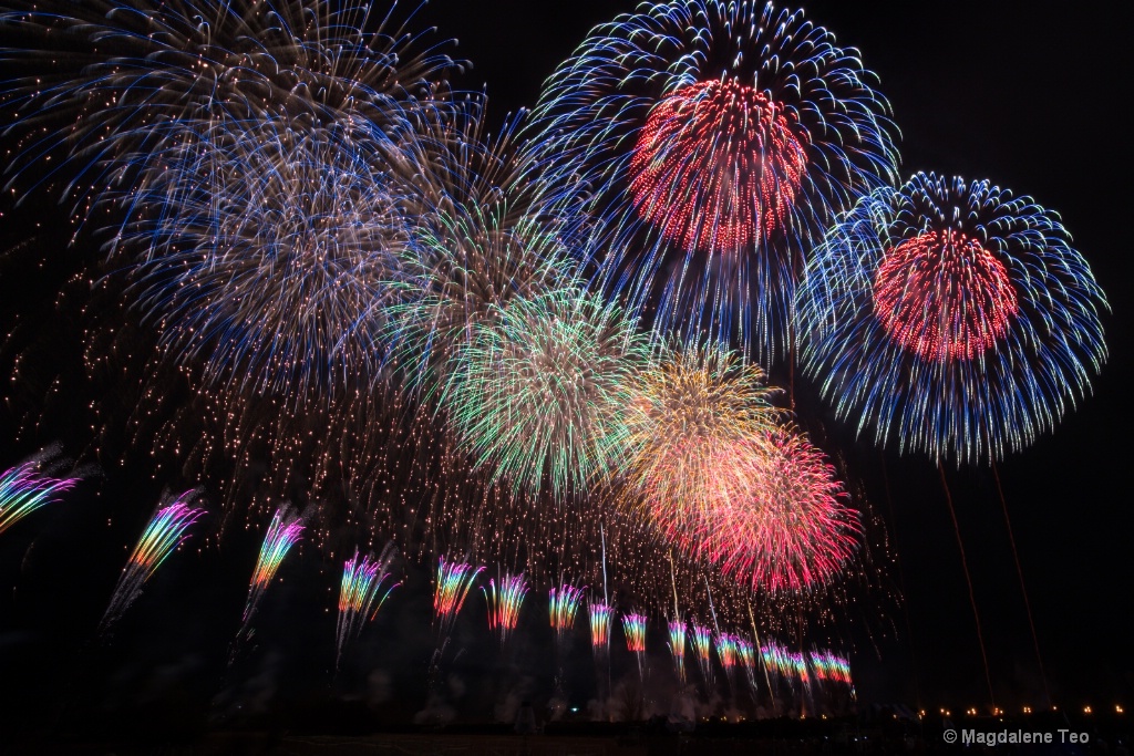 Composite shots of the Autumn Fireworks in Japan  - ID: 15661626 © Magdalene Teo