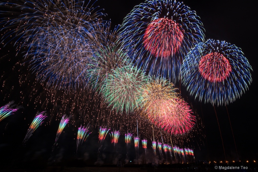 Composite shots of the Autumn Fireworks in Japan - ID: 15661626 © Magdalene Teo