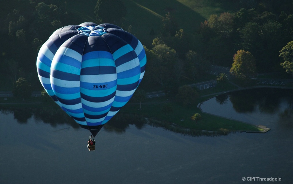 Birds eye above Hamilton Lake