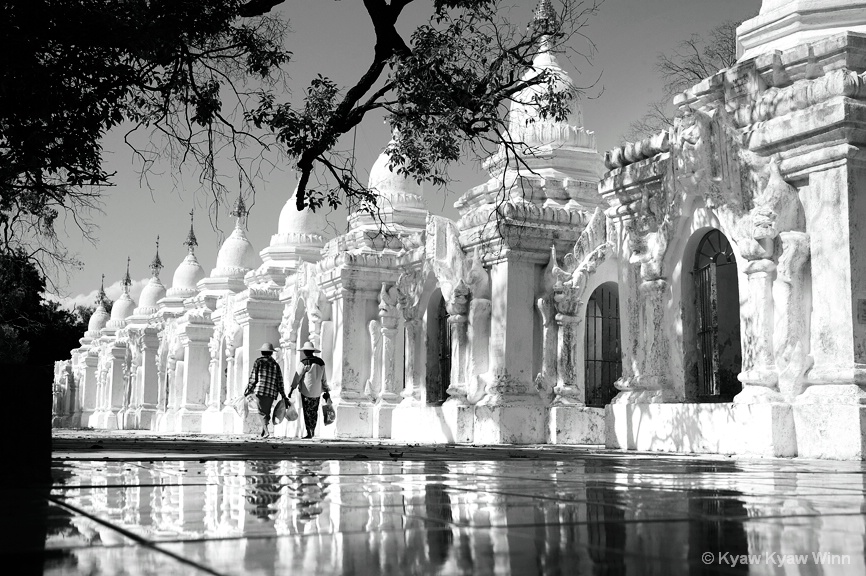 Reflection of White Temples