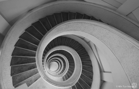 Spiral concrete stairs