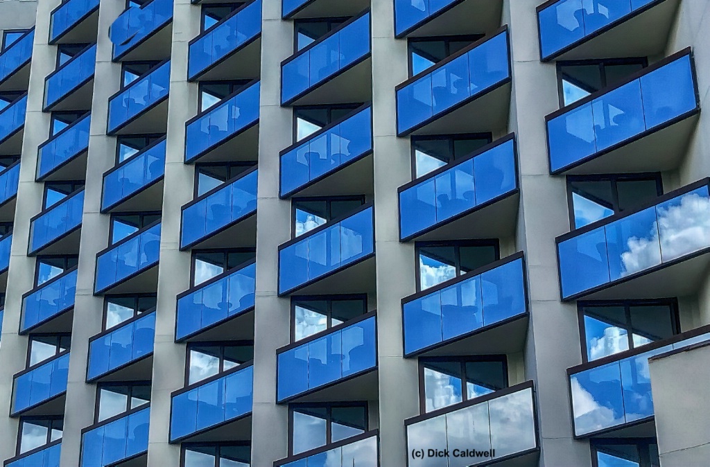 Blue building.  Image by Dick Caldwell