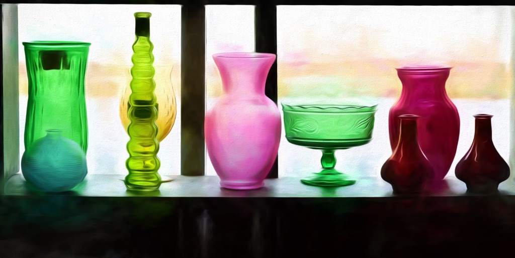 Glass Vases On The Sill