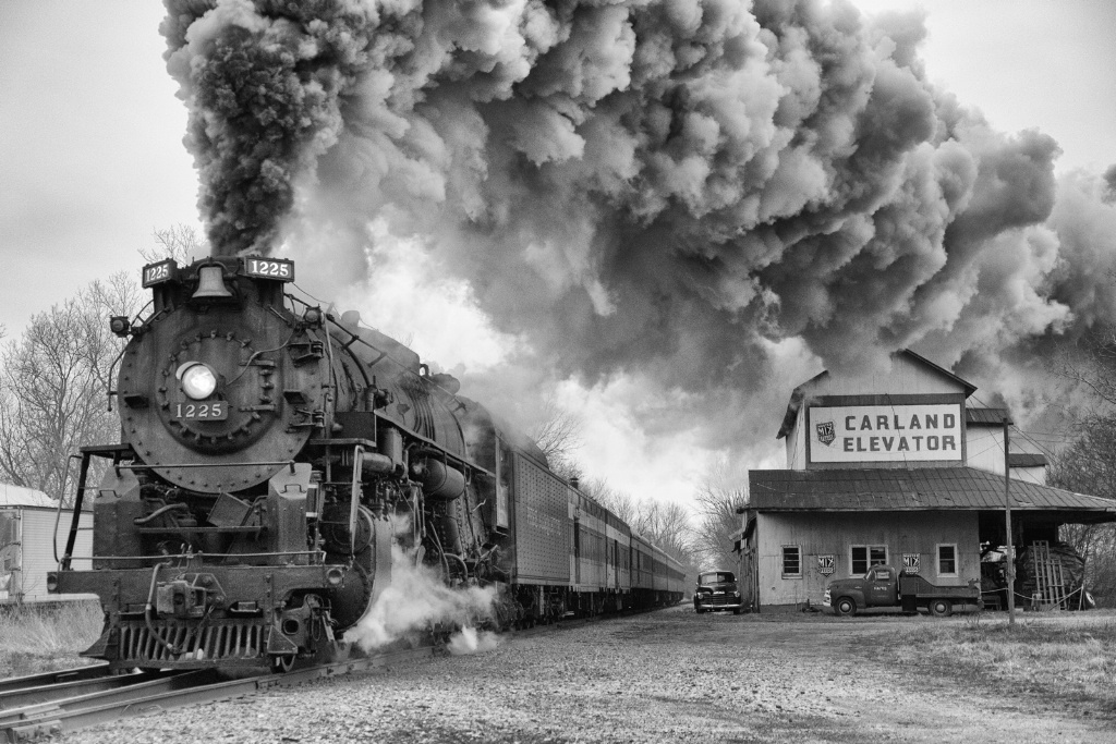 Blasting past the grain elevator