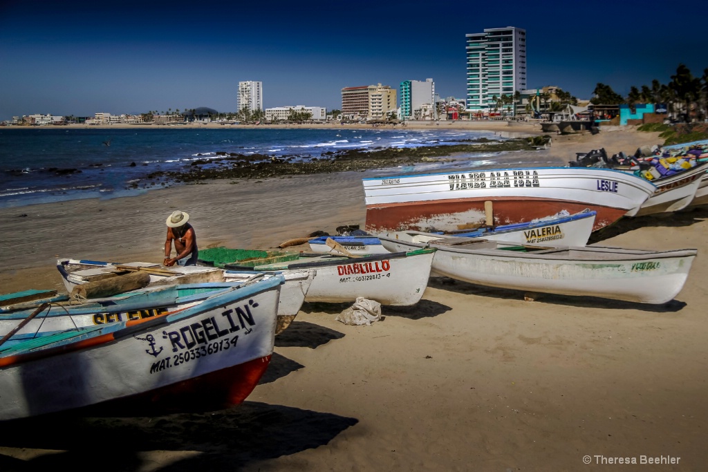 Boats - lined up for repairs