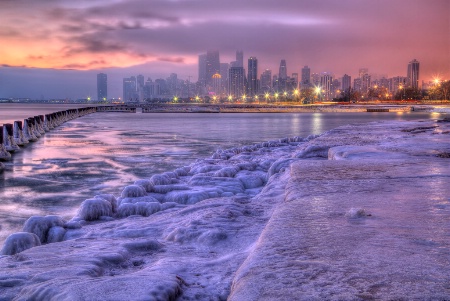 Chicago Icy Twilight