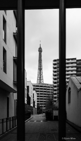 Eiffel tower, framed 