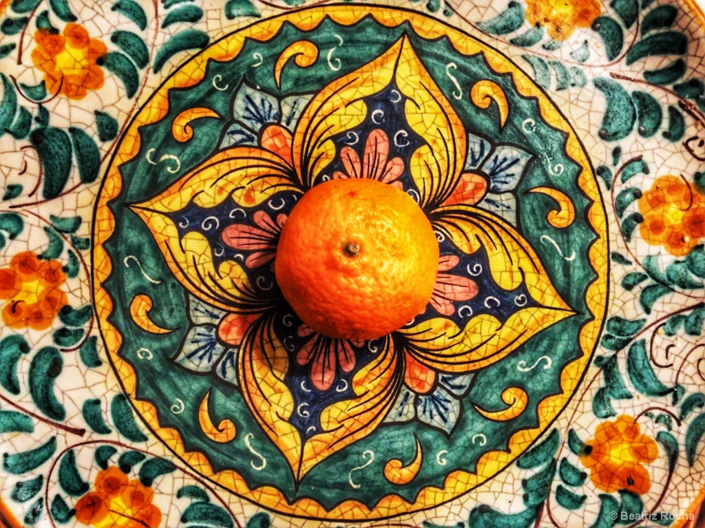 Orange in Sicilian Plate