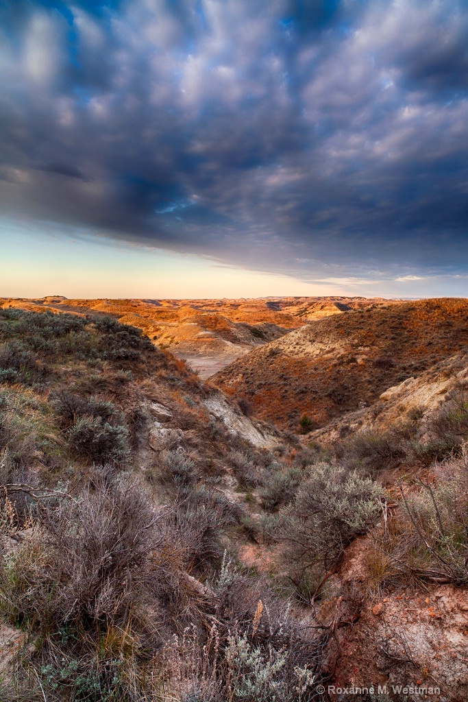 Sunrise North Dakota badlands - ID: 15686987 © Roxanne M. Westman