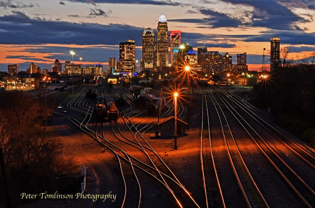 Charlotte skyline at dusk, North Carolina