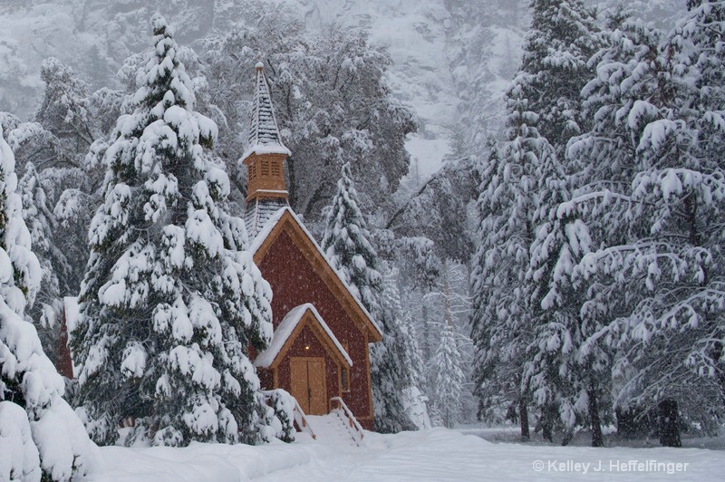 Chapel in Winter Storm - ID: 15700372 © Kelley J. Heffelfinger