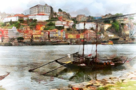 Colorful Waterfront in Porto