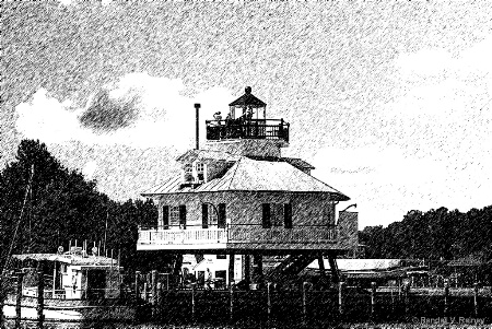 Hooper Island Lighthouse Pencil Sketch