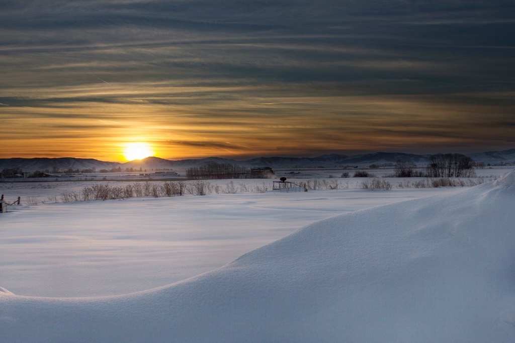 Snowy Sunset