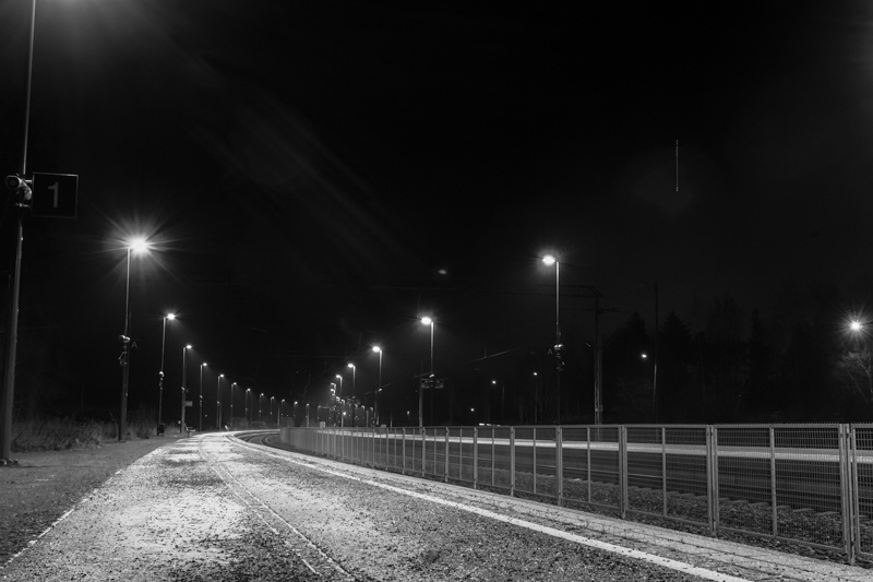 Railroad Station By Night