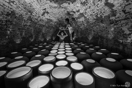 Rows Of Traditional Clay Potteries