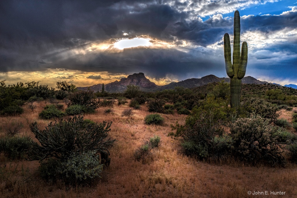 Red Mountain Cloudy Sunset - ID: 15713523 © John E. Hunter