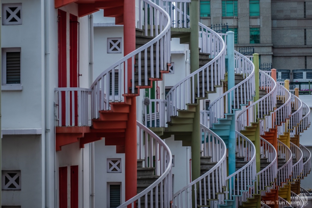 Colorful Spiral Stairs