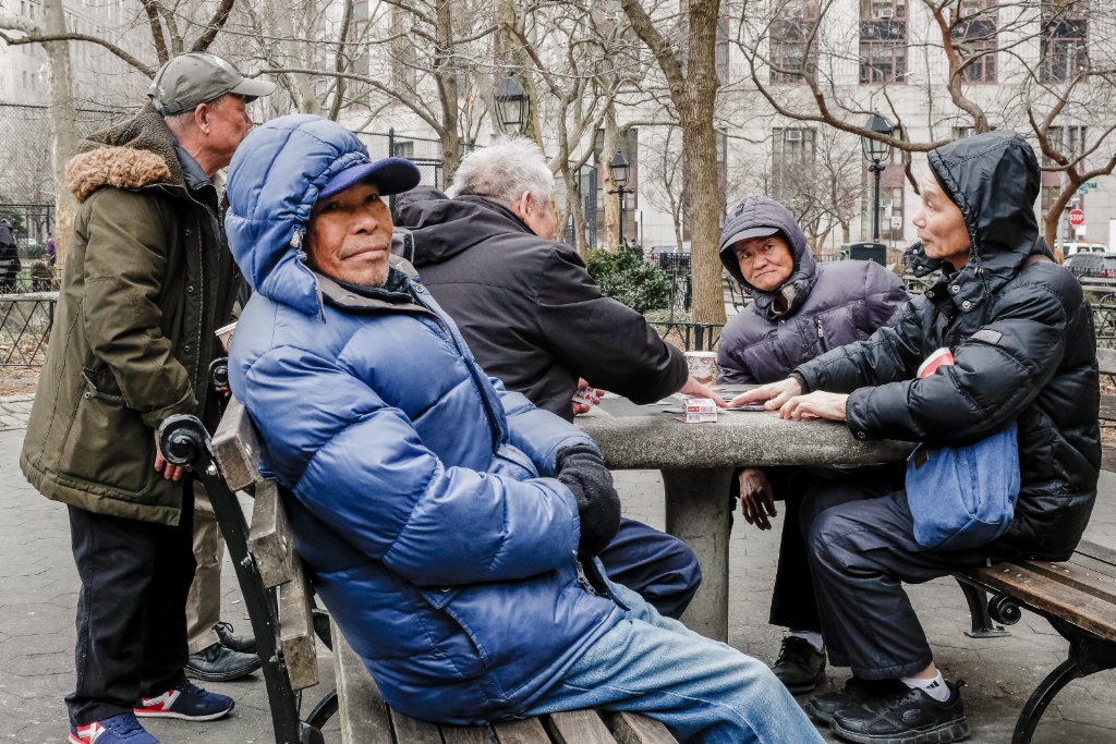 chilly afternoon card game among friends 